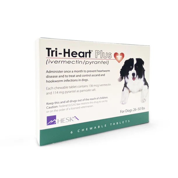 Tri-Heart Plus 心絲蟲藥 中型犬(26-50磅)(綠) 暫時沒有現貨,只供預訂}