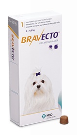 Bravecto 一錠除 (消滅牛蜱、跳蚤及毛囊蟲)(2-4.5公斤的狗狗)